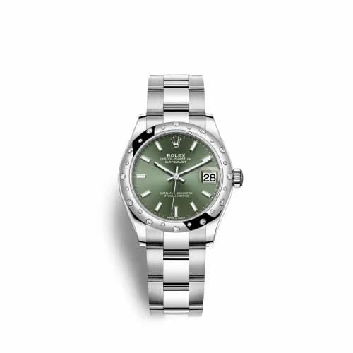 Rolex Datejust 31 Stainless Steel Domed Diamond / Oyster / Green 278344rbr-0019 — фото часов Rolex Datejust 31 Stainless Steel Domed Diamond / Oyster / Green 278344rbr-0019 — фото часов