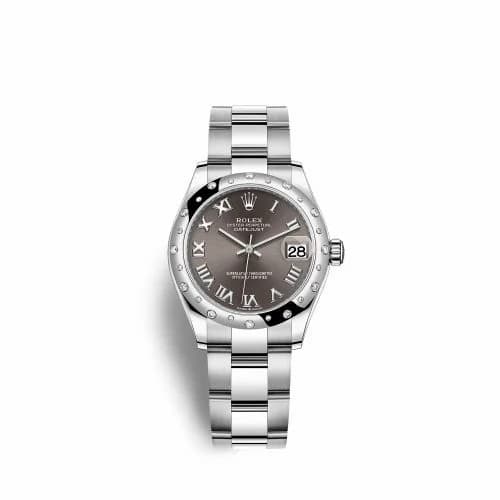 Rolex Datejust 31 Stainless Steel Domed Diamond / Oyster / Grey - Roman 278344rbr-0023 — фото часов Rolex Datejust 31 Stainless Steel Domed Diamond / Oyster / Grey - Roman 278344rbr-0023 — фото часов