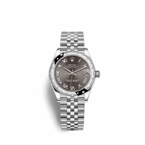 Rolex Datejust 31 Stainless Steel Domed Diamond / Jubilee / Grey - Roman 278344rbr-0024 — фото часов Rolex Datejust 31 Stainless Steel Domed Diamond / Jubilee / Grey - Roman 278344rbr-0024 — фото часов