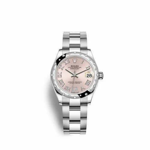 Rolex Datejust 31 Stainless Steel Domed Diamond / Oyster / Pink - Roman 278344rbr-0025 — фото часов Rolex Datejust 31 Stainless Steel Domed Diamond / Oyster / Pink - Roman 278344rbr-0025 — фото часов