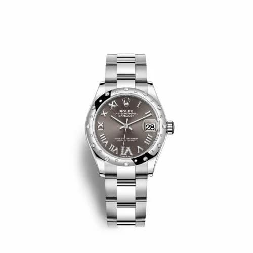 Rolex Datejust 31 Stainless Steel Domed Diamond / Oyster / Grey - Roman 278344rbr-0029 — фото часов Rolex Datejust 31 Stainless Steel Domed Diamond / Oyster / Grey - Roman 278344rbr-0029 — фото часов