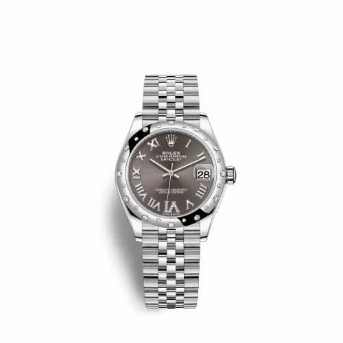 Rolex Datejust 31 Stainless Steel Domed Diamond / Jubilee / Grey - Roman 278344rbr-0030 — фото часов Rolex Datejust 31 Stainless Steel Domed Diamond / Jubilee / Grey - Roman 278344rbr-0030 — фото часов