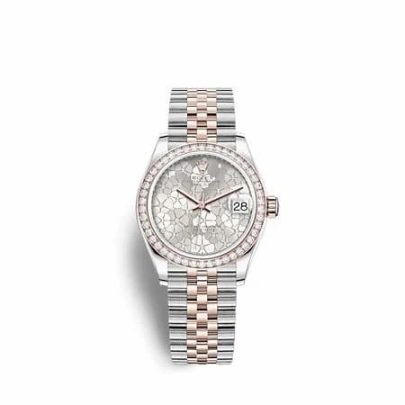 Rolex Datejust 31 Stainless Steel/ Rose Gold - Diamond / Silver - Floral / Jubilee 278381RBR-0032 — фото часов Rolex Datejust 31 Stainless Steel/ Rose Gold - Diamond / Silver - Floral / Jubilee 278381RBR-0032 — фото часов
