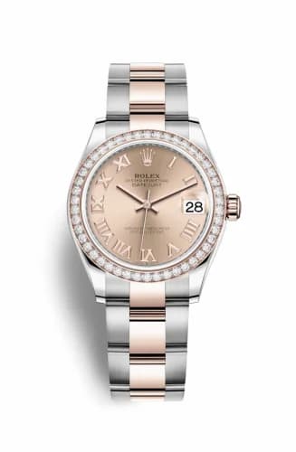 Rolex Datejust 31 Stainless Steel/ Rose Gold / Diamond / Rose - Roman / Oyster 278381rbr-0001 — фото часов Rolex Datejust 31 Stainless Steel/ Rose Gold / Diamond / Rose - Roman / Oyster 278381rbr-0001 — фото часов
