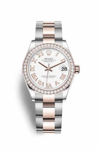 Rolex Datejust 31 Stainless Steel/ Rose Gold / Diamond / White - Roman / Oyster 278381rbr-0003 — фото часов Rolex Datejust 31 Stainless Steel/ Rose Gold / Diamond / White - Roman / Oyster 278381rbr-0003 — фото часов
