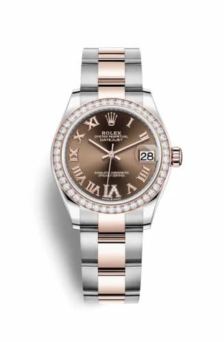 Rolex Datejust 31 Stainless Steel/ Rose Gold / Diamond / Chocolate - Roman / Oyster 278381rbr-0005 — фото часов Rolex Datejust 31 Stainless Steel/ Rose Gold / Diamond / Chocolate - Roman / Oyster 278381rbr-0005 — фото часов