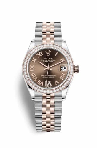 Rolex Datejust 31 Stainless Steel/ Rose Gold / Diamond / Chocolate - Roman / Jubilee 278381rbr-0006 — фото часов Rolex Datejust 31 Stainless Steel/ Rose Gold / Diamond / Chocolate - Roman / Jubilee 278381rbr-0006 — фото часов