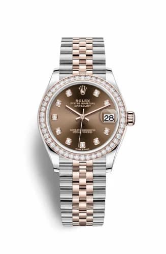 Rolex Datejust 31 Stainless Steel/ Rose Gold / Diamond / Chocolate - Diamond / Jubilee 278381rbr-0028 — фото часов Rolex Datejust 31 Stainless Steel/ Rose Gold / Diamond / Chocolate - Diamond / Jubilee 278381rbr-0028 — фото часов
