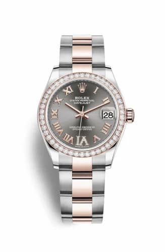 Rolex Datejust 31 Stainless Steel/ Rose Gold / Diamond / Grey - Roman / Oyster 278381rbr-0029 — фото часов Rolex Datejust 31 Stainless Steel/ Rose Gold / Diamond / Grey - Roman / Oyster 278381rbr-0029 — фото часов