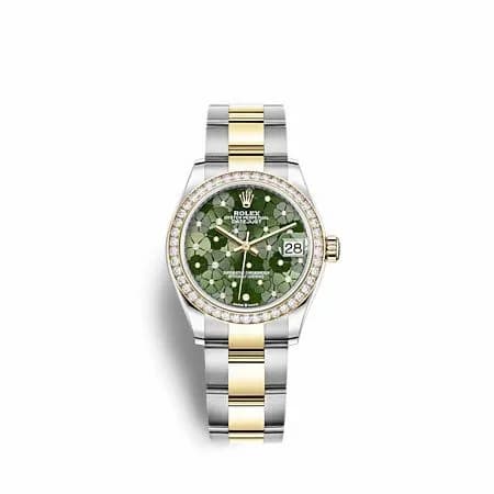 Rolex Datejust 31 Stainless Steel - Yellow Gold / Diamond/ Olive - Floral / Oyster 278383RBR-0031 — фото часов Rolex Datejust 31 Stainless Steel - Yellow Gold / Diamond/ Olive - Floral / Oyster 278383RBR-0031 — фото часов