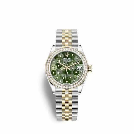 Rolex Datejust 31 Stainless Steel - Yellow Gold / Diamond/ Olive - Floral / Jubilee 278383RBR-0032 — фото часов Rolex Datejust 31 Stainless Steel - Yellow Gold / Diamond/ Olive - Floral / Jubilee 278383RBR-0032 — фото часов