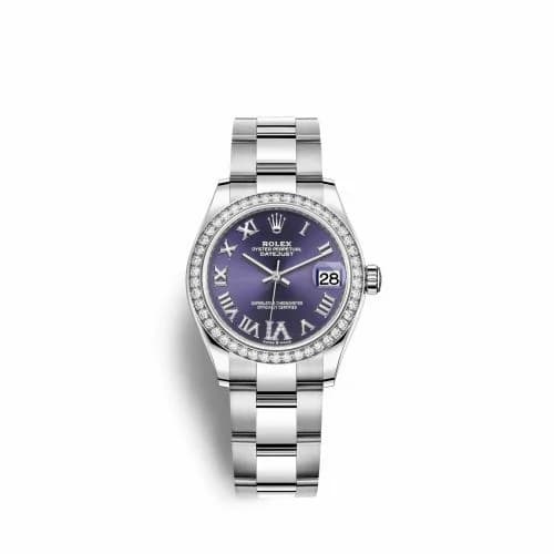 Rolex Datejust 31 Stainless Steel Diamond / Oyster / Aubergine - Roman 278384rbr-0029 — фото часов Rolex Datejust 31 Stainless Steel Diamond / Oyster / Aubergine - Roman 278384rbr-0029 — фото часов