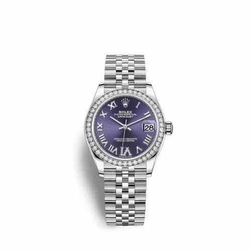 Rolex Datejust 31 Stainless Steel Diamond / Jubilee / Aubergine - Roman 278384rbr-0030 — фото часов Rolex Datejust 31 Stainless Steel Diamond / Jubilee / Aubergine - Roman 278384rbr-0030 — фото часов