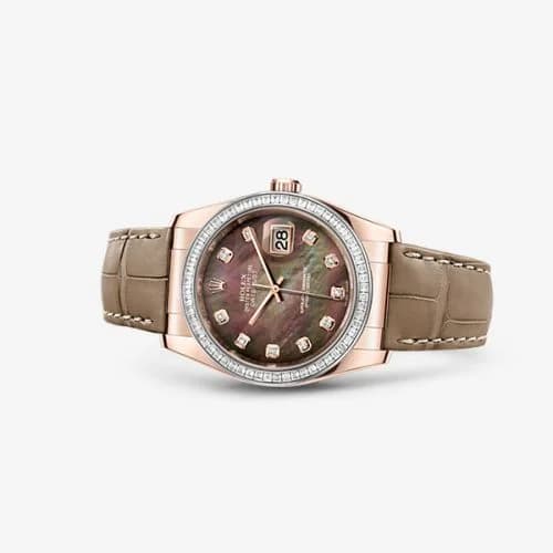 Rolex Datejust 36 Everose Strap Black Mother of Pearl Diamonds 116185bbr-0008 — фото часов Rolex Datejust 36 Everose Strap Black Mother of Pearl Diamonds 116185bbr-0008 — фото часов