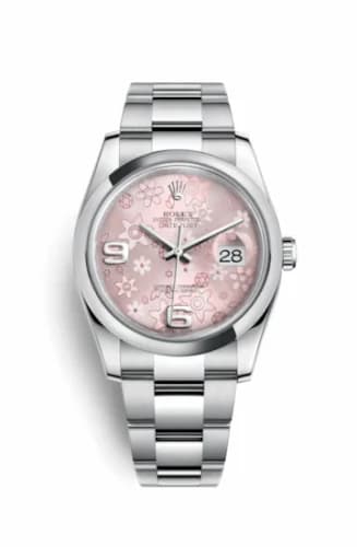 Rolex Datejust 36 Stainless Steel Domed / Oyster / Pink Floral 116200-0072 — фото часов Rolex Datejust 36 Stainless Steel Domed / Oyster / Pink Floral 116200-0072 — фото часов
