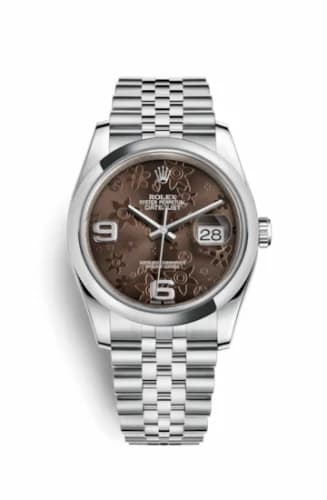 Rolex Datejust 36 Stainless Steel Domed / Jubilee / Chocolate Floral 116200-0087 — фото часов Rolex Datejust 36 Stainless Steel Domed / Jubilee / Chocolate Floral 116200-0087 — фото часов