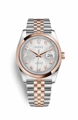Rolex Datejust 36 Rolesor Everose Domed / Jubilee / Silver Computer 116201-0061 — фото часов Rolex Datejust 36 Rolesor Everose Domed / Jubilee / Silver Computer 116201-0061 — фото часов