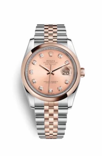 Rolex Datejust 36 Rolesor Everose Domed / Jubilee / Pink Diamond 116201-0064 — фото часов Rolex Datejust 36 Rolesor Everose Domed / Jubilee / Pink Diamond 116201-0064 — фото часов