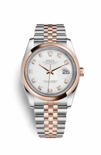 Rolex Datejust 36 Rolesor Everose Domed / Jubilee / White Diamond 116201-0067 — фото часов Rolex Datejust 36 Rolesor Everose Domed / Jubilee / White Diamond 116201-0067 — фото часов