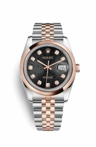 Rolex Datejust 36 Rolesor Everose Domed / Jubilee / Black Computer 116201-0068 — фото часов Rolex Datejust 36 Rolesor Everose Domed / Jubilee / Black Computer 116201-0068 — фото часов