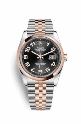 Rolex Datejust 36 Rolesor Everose Domed / Jubilee / Black Arabic 116201-0069 — фото часов Rolex Datejust 36 Rolesor Everose Domed / Jubilee / Black Arabic 116201-0069 — фото часов
