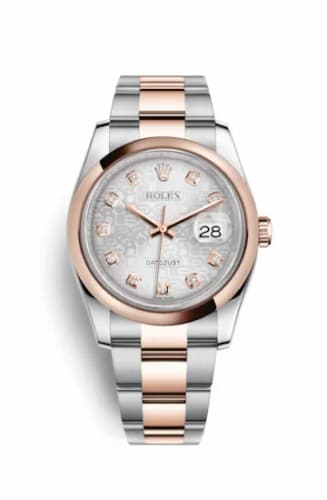 Rolex Datejust 36 Rolesor Everose Domed / Oyster / Silver Computer 116201-0077 — фото часов Rolex Datejust 36 Rolesor Everose Domed / Oyster / Silver Computer 116201-0077 — фото часов