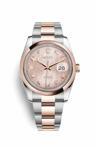 Rolex Datejust 36 Rolesor Everose Domed / Oyster / Pink Computer Diamonds 116201-0078 — фото часов Rolex Datejust 36 Rolesor Everose Domed / Oyster / Pink Computer Diamonds 116201-0078 — фото часов