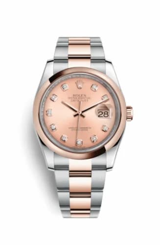 Rolex Datejust 36 Rolesor Everose Domed / Oyster / Pink Diamond 116201-0081 — фото часов Rolex Datejust 36 Rolesor Everose Domed / Oyster / Pink Diamond 116201-0081 — фото часов