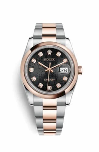 Rolex Datejust 36 Rolesor Everose Domed / Oyster / Black Computer 116201-0085 — фото часов Rolex Datejust 36 Rolesor Everose Domed / Oyster / Black Computer 116201-0085 — фото часов