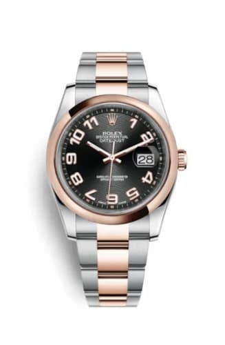 Rolex Datejust 36 Rolesor Everose Domed / Oyster / Black Arabic 116201-0087 — фото часов Rolex Datejust 36 Rolesor Everose Domed / Oyster / Black Arabic 116201-0087 — фото часов