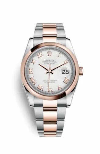 Rolex Datejust 36 Rolesor Everose Domed / Oyster / Ivory Roman 116201-0093 — фото часов Rolex Datejust 36 Rolesor Everose Domed / Oyster / Ivory Roman 116201-0093 — фото часов