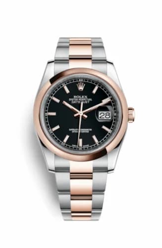 Rolex Datejust 36 Rolesor Everose Domed / Oyster / Black 116201-0094 — фото часов Rolex Datejust 36 Rolesor Everose Domed / Oyster / Black 116201-0094 — фото часов