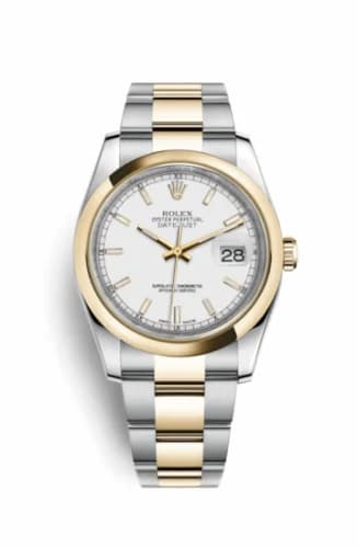 Rolex Datejust 36 Rolesor Yellow Domed / Oyster / White 116203-0124 — фото часов Rolex Datejust 36 Rolesor Yellow Domed / Oyster / White 116203-0124 — фото часов