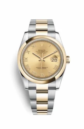 Rolex Datejust 36 Rolesor Yellow Domed / Oyster / Champagne Roman 116203-0128 — фото часов Rolex Datejust 36 Rolesor Yellow Domed / Oyster / Champagne Roman 116203-0128 — фото часов