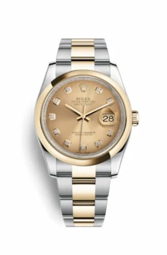 Rolex Datejust 36 Rolesor Yellow Domed / Oyster / Champagne Diamonds 116203-0130 — фото часов Rolex Datejust 36 Rolesor Yellow Domed / Oyster / Champagne Diamonds 116203-0130 — фото часов