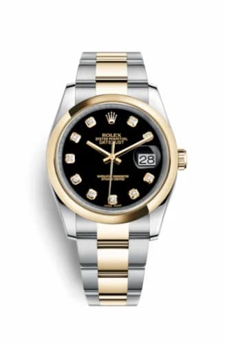 Rolex Datejust 36 Rolesor Yellow Domed / Oyster / Black Diamond 116203-0133 — фото часов Rolex Datejust 36 Rolesor Yellow Domed / Oyster / Black Diamond 116203-0133 — фото часов