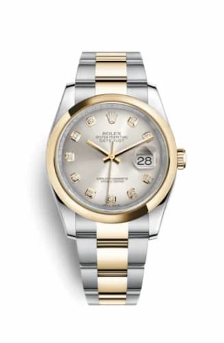 Rolex Datejust 36 Rolesor Yellow Domed / Oyster / Silver Diamond 116203-0136 — фото часов Rolex Datejust 36 Rolesor Yellow Domed / Oyster / Silver Diamond 116203-0136 — фото часов