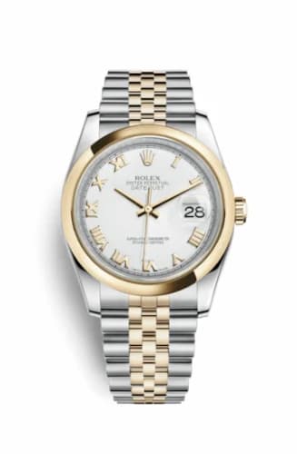 Rolex Datejust 36 Rolesor Yellow Domed / Jubilee / White Roman 116203-0144 — фото часов Rolex Datejust 36 Rolesor Yellow Domed / Jubilee / White Roman 116203-0144 — фото часов