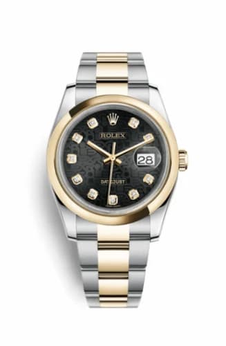 Rolex Datejust 36 Rolesor Yellow Domed / Oyster / Black Computer 116203-0153 — фото часов Rolex Datejust 36 Rolesor Yellow Domed / Oyster / Black Computer 116203-0153 — фото часов