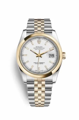 Rolex Datejust 36 Rolesor Yellow Domed / Jubilee / White 116203-0165 — фото часов Rolex Datejust 36 Rolesor Yellow Domed / Jubilee / White 116203-0165 — фото часов