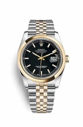 Rolex Datejust 36 Rolesor Yellow Domed / Jubilee / Black 116203-0174 — фото часов Rolex Datejust 36 Rolesor Yellow Domed / Jubilee / Black 116203-0174 — фото часов