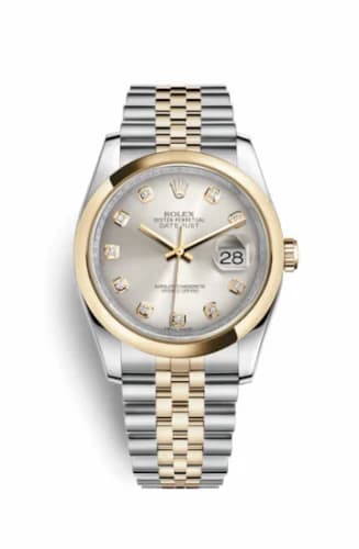 Rolex Datejust 36 Rolesor Yellow Domed / Jubilee / Silver Diamonds 116203-0176 — фото часов Rolex Datejust 36 Rolesor Yellow Domed / Jubilee / Silver Diamonds 116203-0176 — фото часов