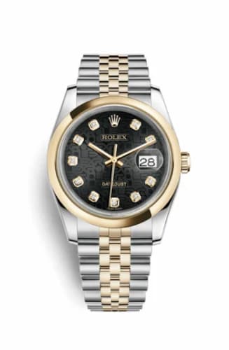 Rolex Datejust 36 Rolesor Yellow Domed / Jubilee / Black Computer 116203-0180 — фото часов Rolex Datejust 36 Rolesor Yellow Domed / Jubilee / Black Computer 116203-0180 — фото часов