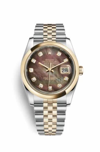 Rolex Datejust 36 Rolesor Yellow Domed / Jubilee / Brown MOP 116203-0181 — фото часов Rolex Datejust 36 Rolesor Yellow Domed / Jubilee / Brown MOP 116203-0181 — фото часов