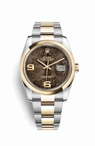 Rolex Datejust 36 Rolesor Yellow Domed / Oyster / Bronze Floral 116203-0188 — фото часов Rolex Datejust 36 Rolesor Yellow Domed / Oyster / Bronze Floral 116203-0188 — фото часов