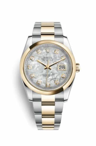 Rolex Datejust 36 Rolesor Yellow Domed / Oyster / MOP 116203-0189 — фото часов Rolex Datejust 36 Rolesor Yellow Domed / Oyster / MOP 116203-0189 — фото часов