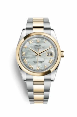 Rolex Datejust 36 Rolesor Yellow Domed / Oyster / MOP Roman 116203-0190 — фото часов Rolex Datejust 36 Rolesor Yellow Domed / Oyster / MOP Roman 116203-0190 — фото часов