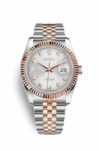 Rolex Datejust 36 Rolesor Everose Fluted / Jubilee / Silver Computer 116231-0059 — фото часов Rolex Datejust 36 Rolesor Everose Fluted / Jubilee / Silver Computer 116231-0059 — фото часов