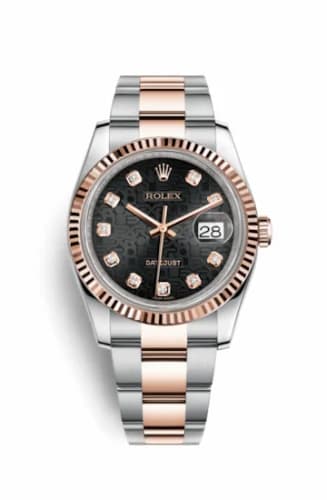 Rolex Datejust 36 Rolesor Everose Fluted / Oyster / Black Computer 116231-0064 — фото часов Rolex Datejust 36 Rolesor Everose Fluted / Oyster / Black Computer 116231-0064 — фото часов