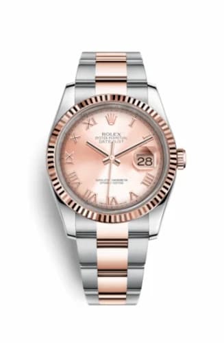 Rolex Datejust 36 Rolesor Everose Fluted / Oyster / Pink Roman 116231-0067 — фото часов Rolex Datejust 36 Rolesor Everose Fluted / Oyster / Pink Roman 116231-0067 — фото часов